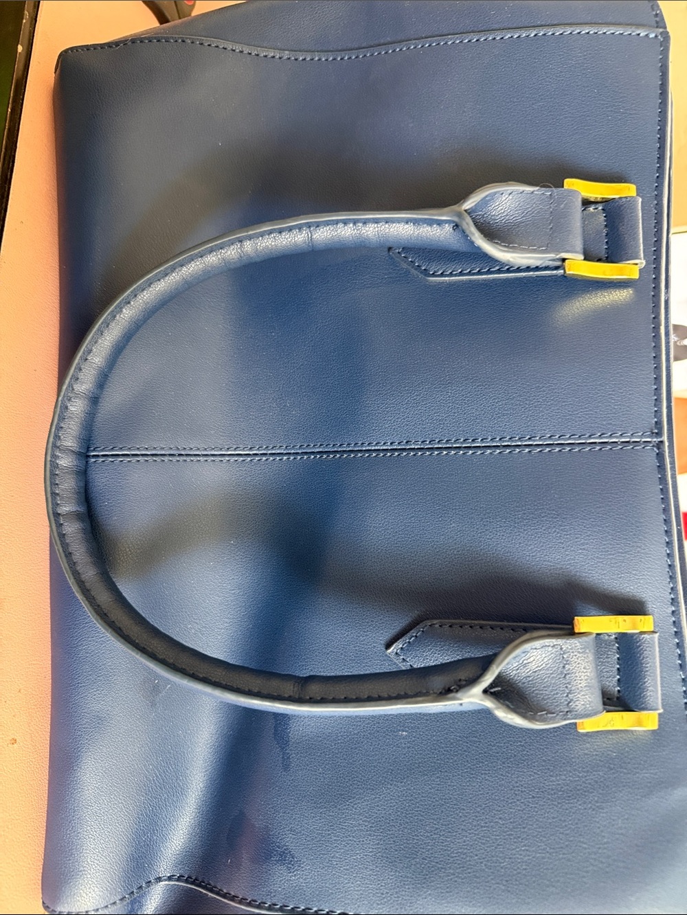 Joy Mangano Navy Tote with Gold Accents - Picture 2 of 6